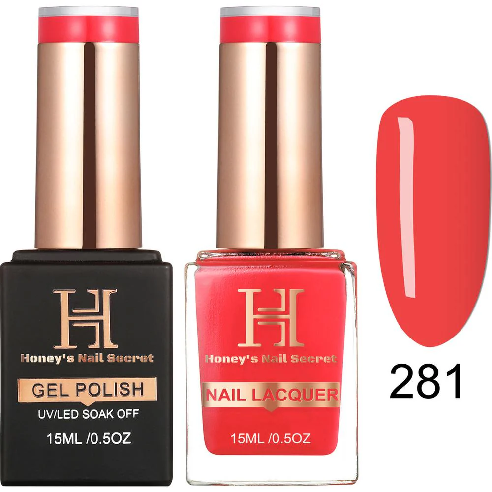 Honey's Nail Secret Duo - UV/LED Soak Off Gel Polish 0.5 oz. + Nail Lacquer 0.5 oz. - #HP 281