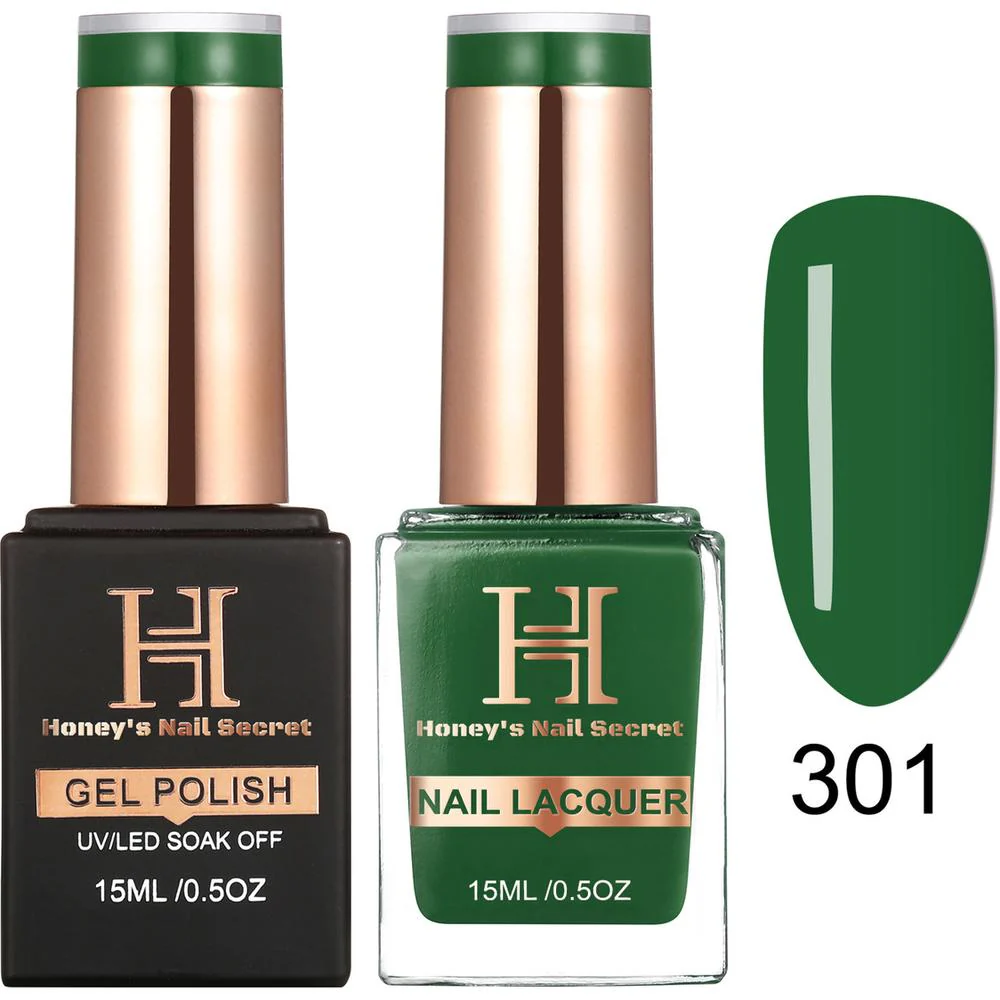 Honey's Nail Secret Duo - UV/LED Soak Off Gel Polish 0.5 oz. + Nail Lacquer 0.5 oz. - #HP 301