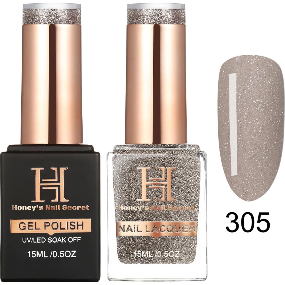 Honey's Nail Secret Duo - UV/LED Soak Off Gel Polish 0.5 oz. + Nail Lacquer 0.5 oz. - #HP 305