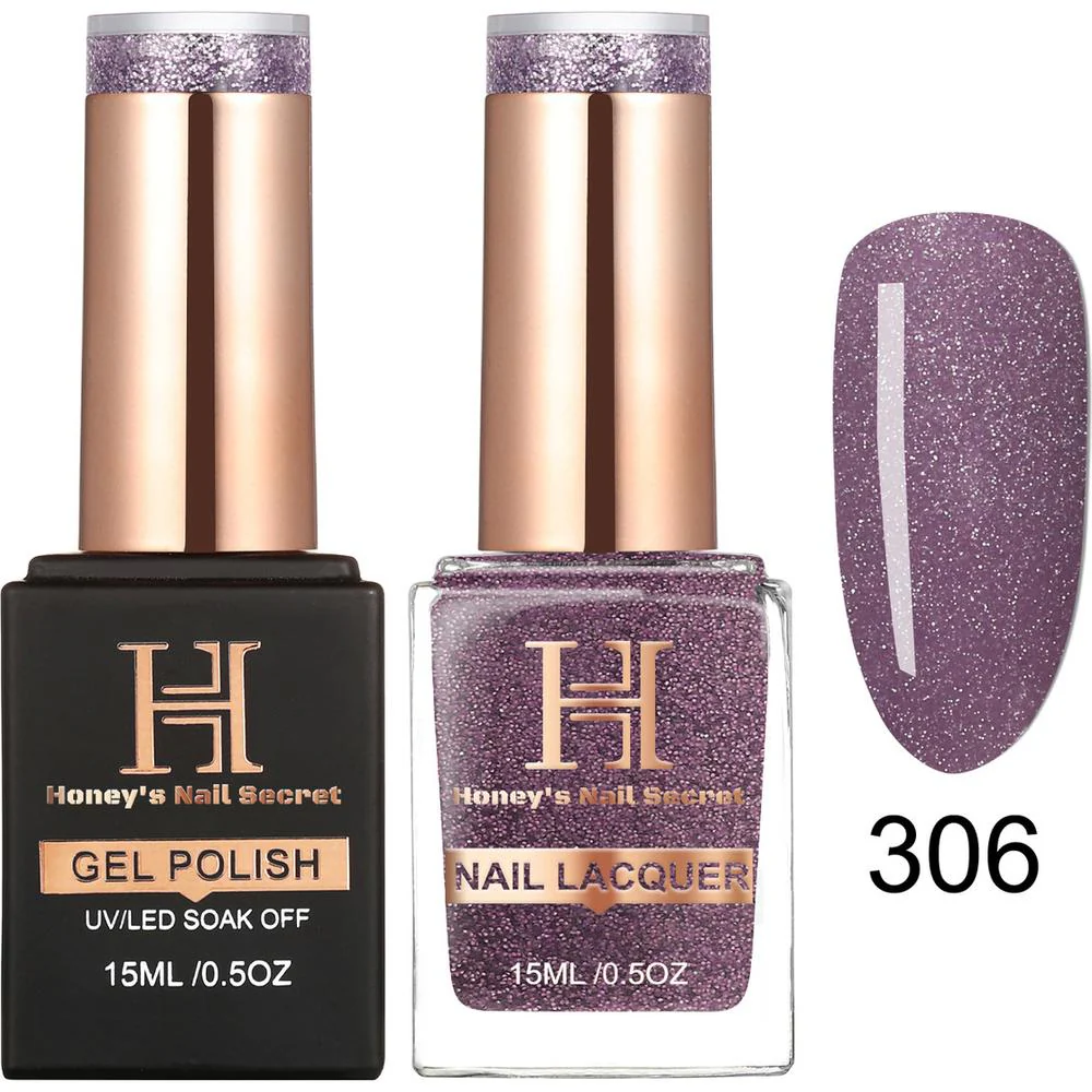 Honey's Nail Secret Duo - UV/LED Soak Off Gel Polish 0.5 oz. + Nail Lacquer 0.5 oz. - #HP 306