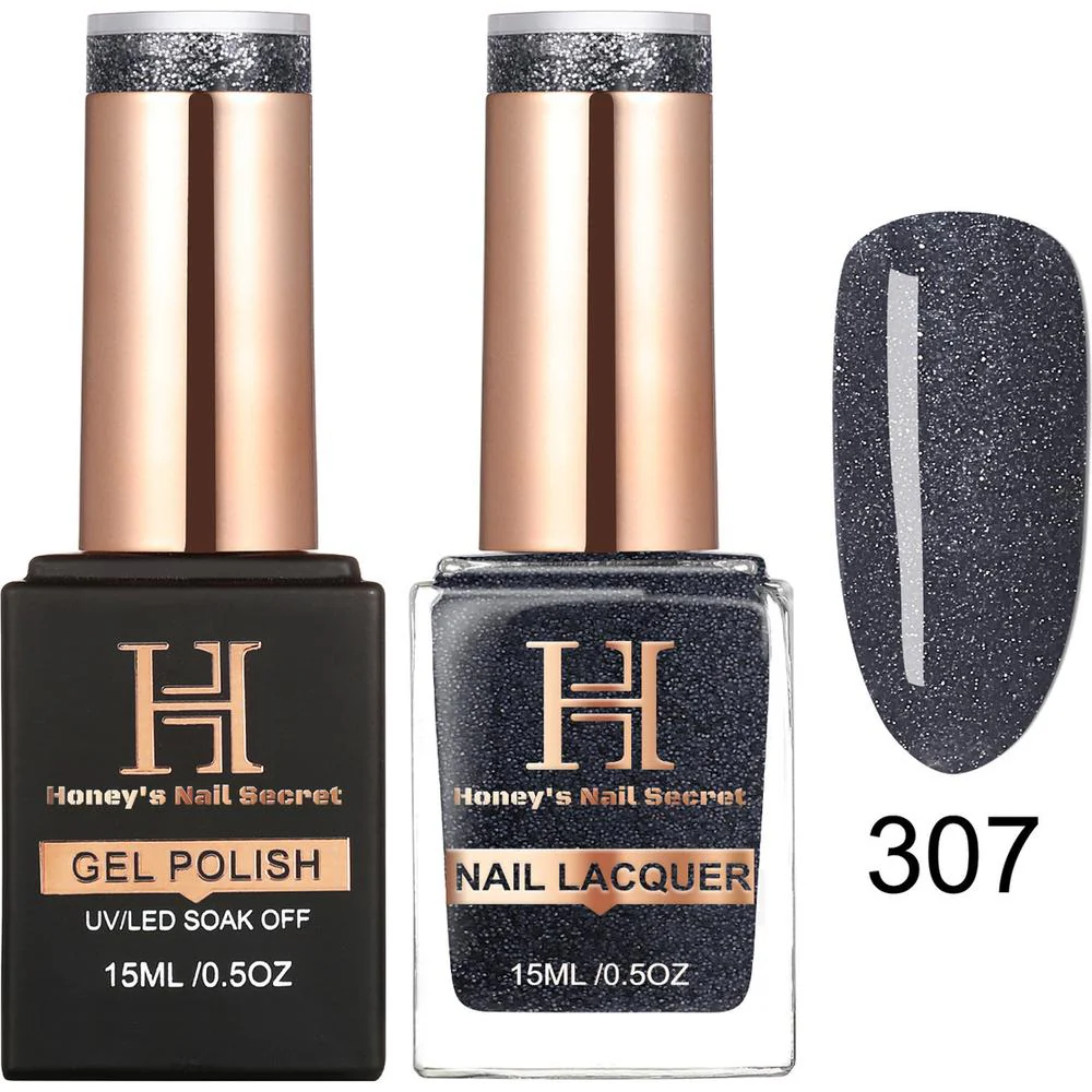 Honey's Nail Secret Duo - UV/LED Soak Off Gel Polish 0.5 oz. + Nail Lacquer 0.5 oz. - #HP 307