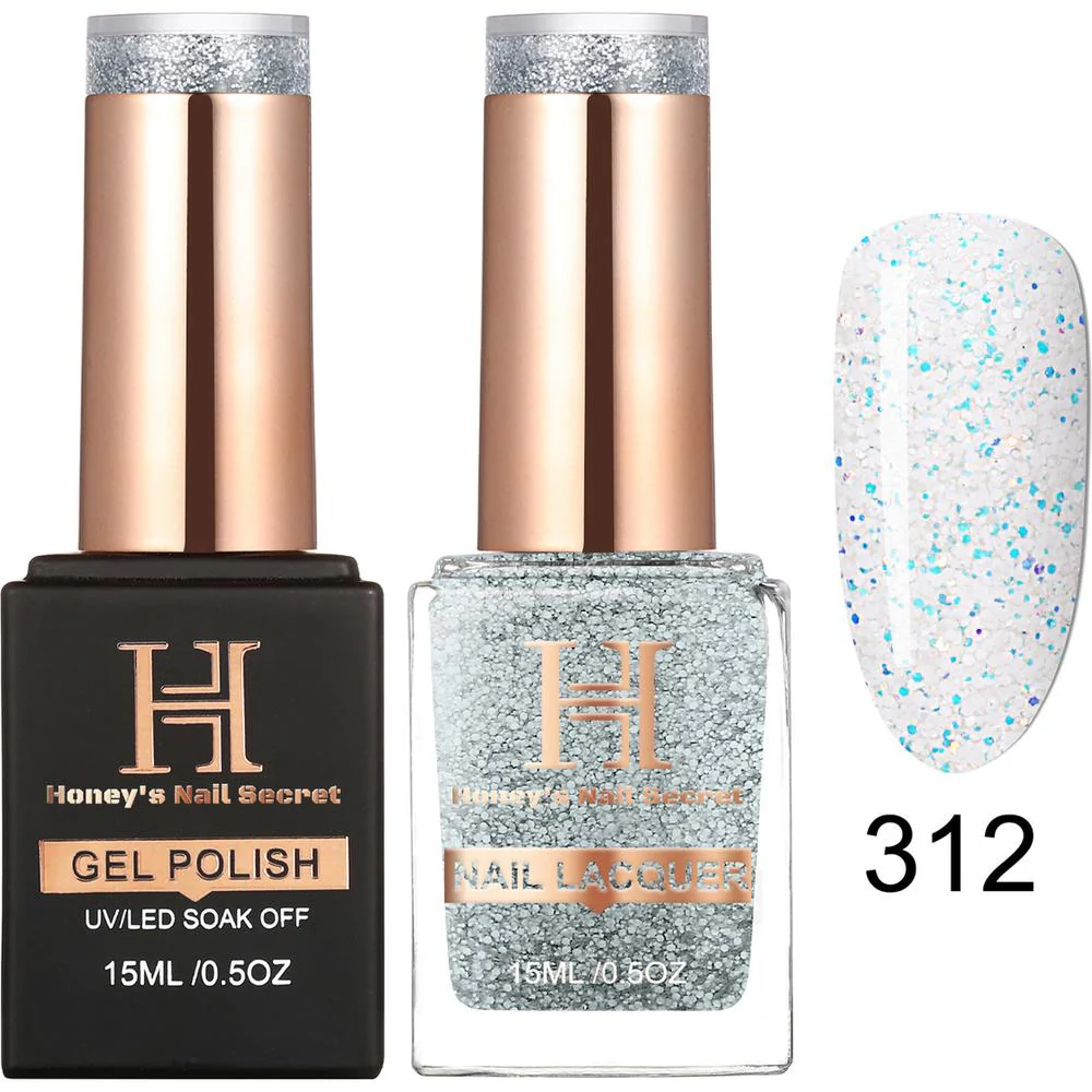 Honey's Nail Secret Duo - UV/LED Soak Off Gel Polish 0.5 oz. + Nail Lacquer 0.5 oz. - #HP 312