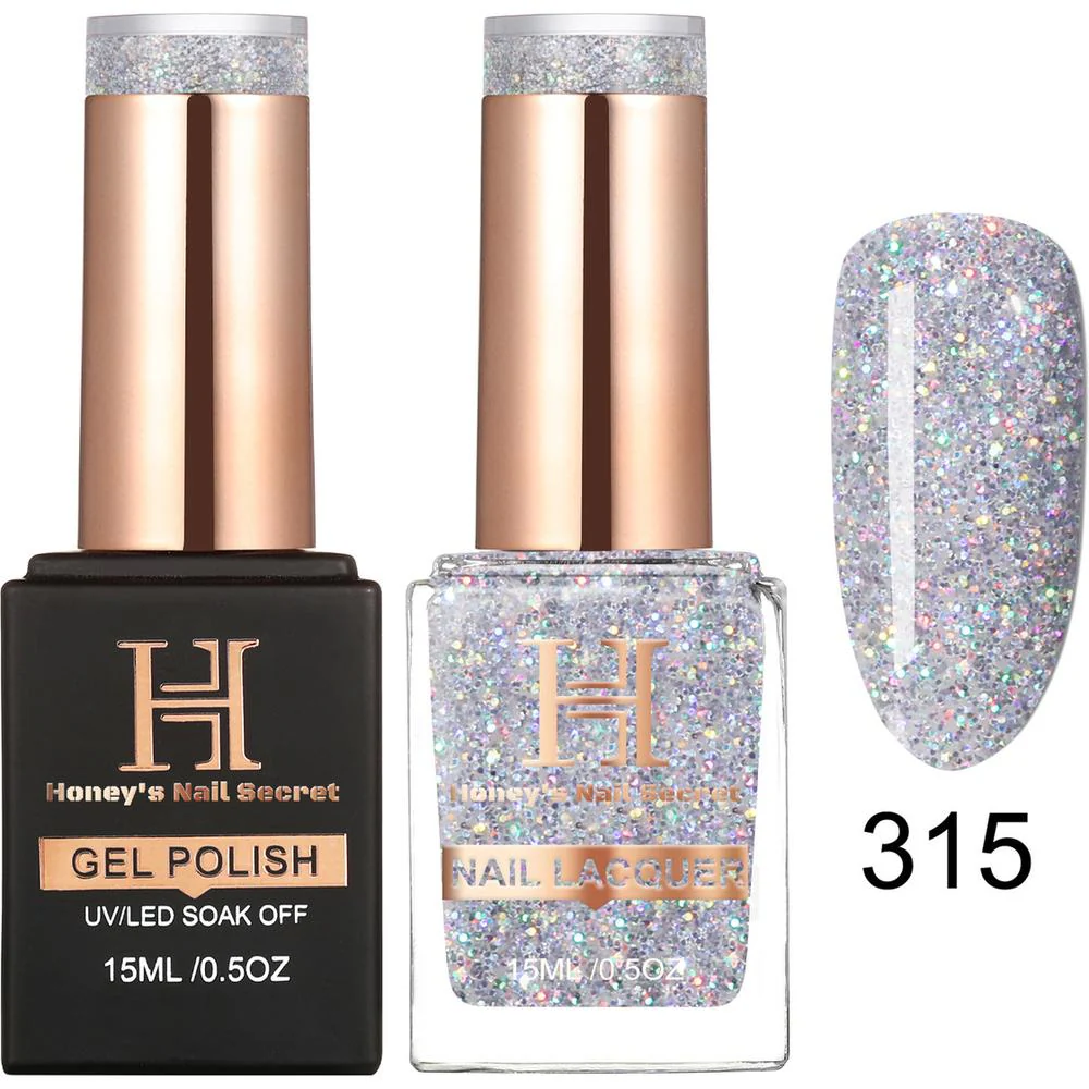 Honey's Nail Secret Duo - UV/LED Soak Off Gel Polish 0.5 oz. + Nail Lacquer 0.5 oz. - #HP 315