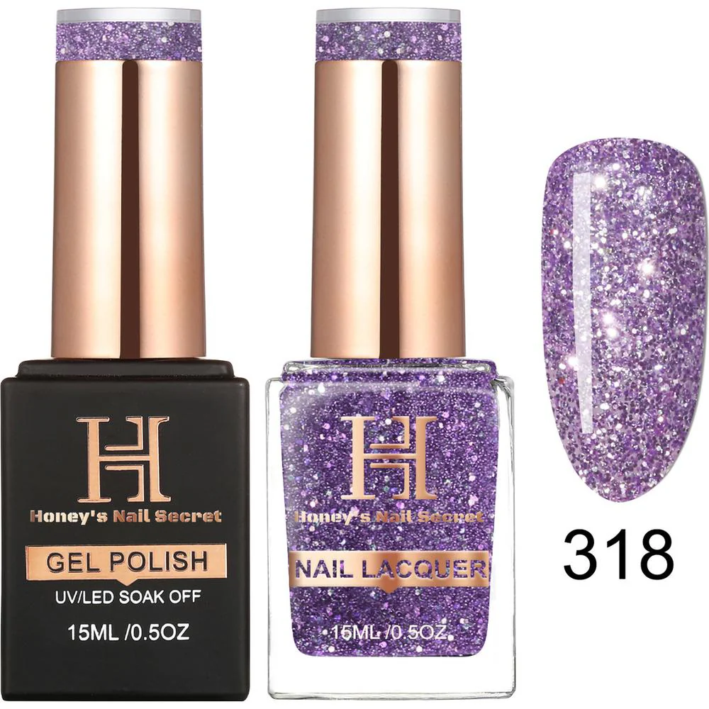 Honey's Nail Secret Duo - UV/LED Soak Off Gel Polish 0.5 oz. + Nail Lacquer 0.5 oz. - #HP 318
