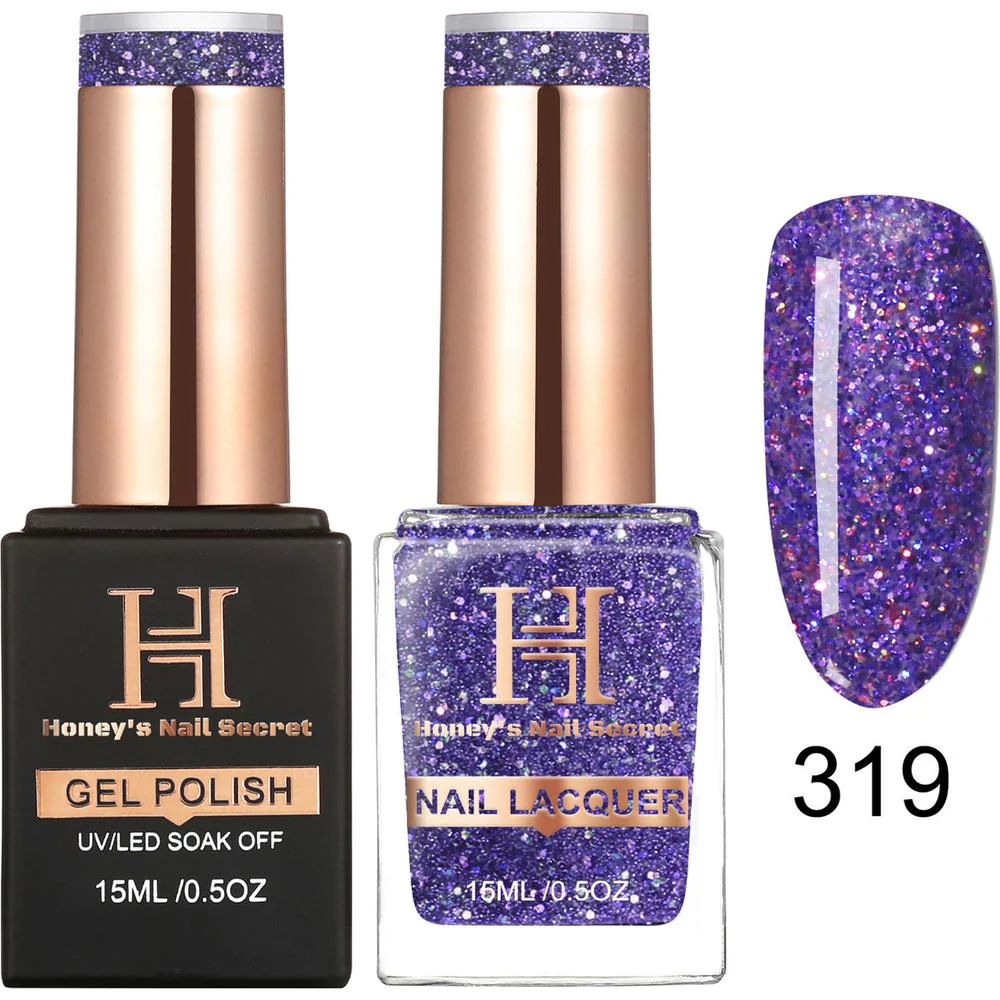 Honey's Nail Secret Duo - UV/LED Soak Off Gel Polish 0.5 oz. + Nail Lacquer 0.5 oz. - #HP 319