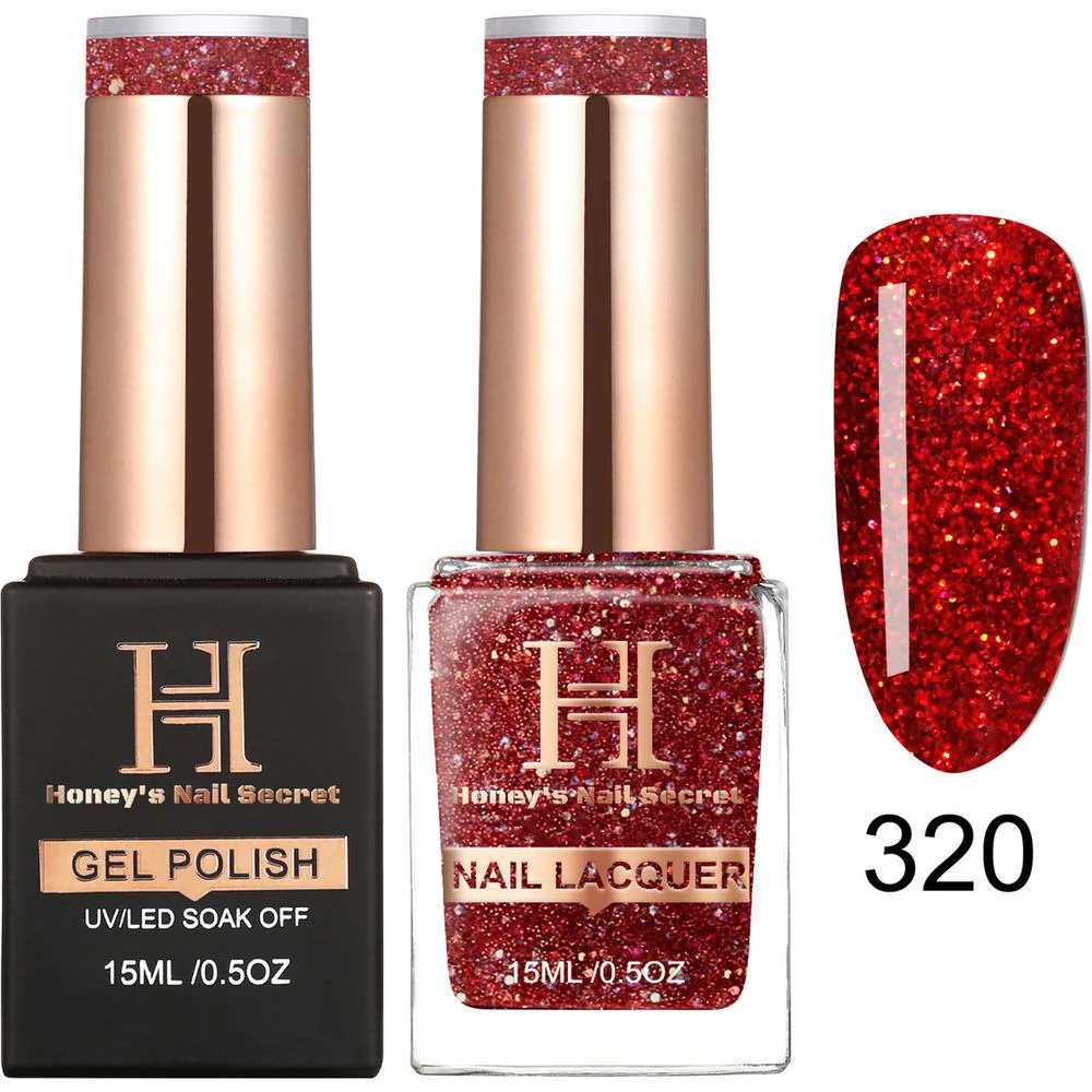 Honey's Nail Secret Duo - UV/LED Soak Off Gel Polish 0.5 oz. + Nail Lacquer 0.5 oz. - #HP 320