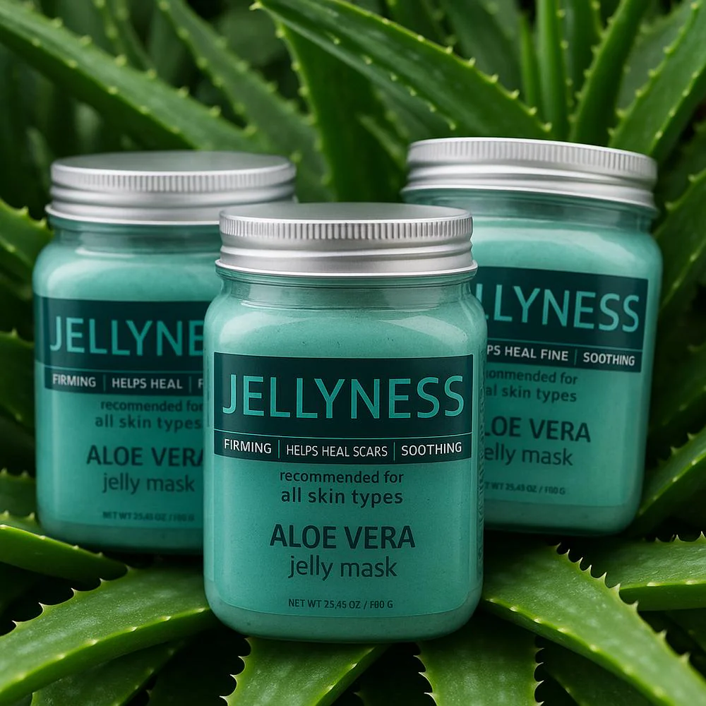 Jellyness Aloe Vera Jelly Mask / 79.3 oz. Total = 26.45 oz. - 750 Grams Each X 3 Containers by Waxness