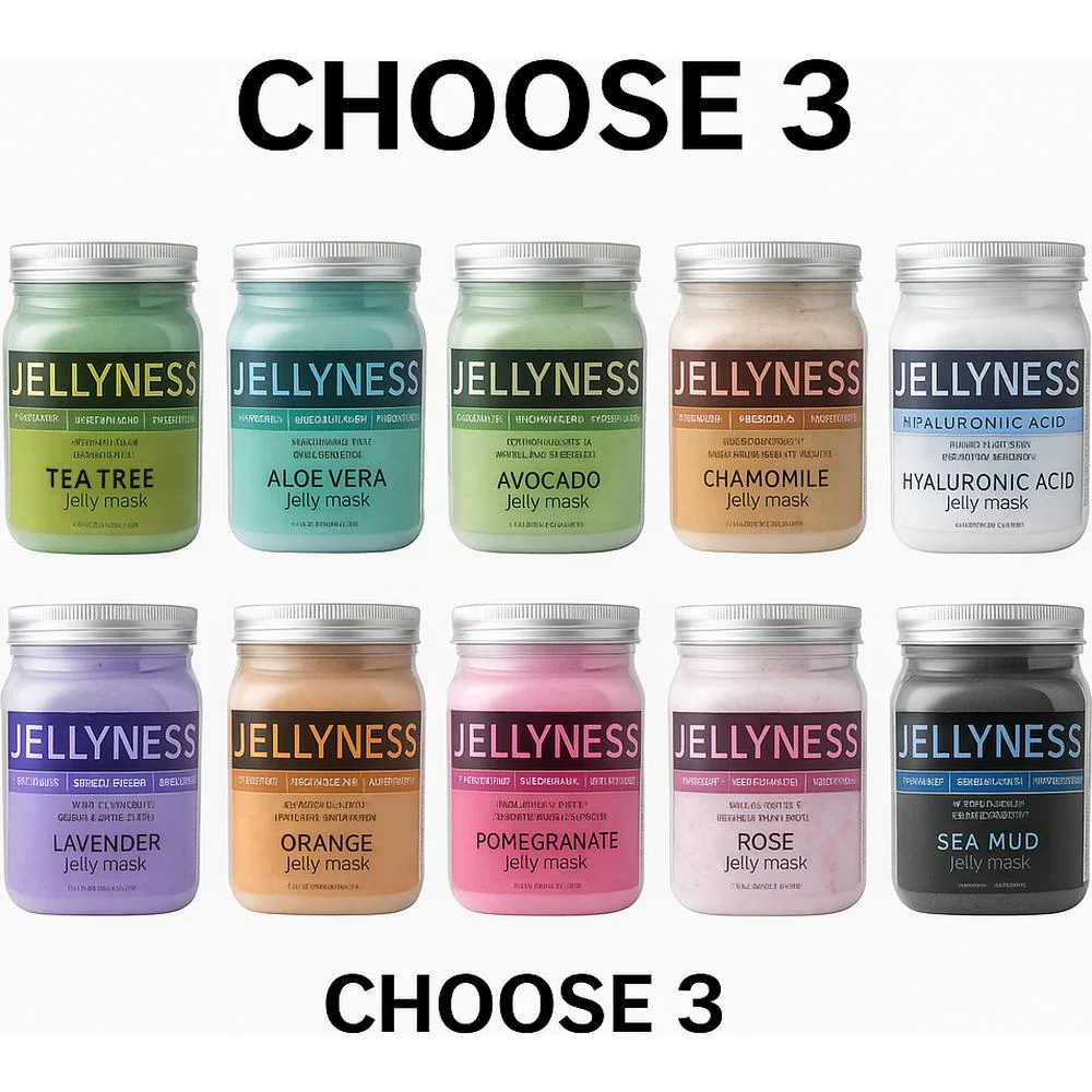 Jellyness Jelly Mask Mix & Match Bundle - Choose Any 3 (26.45 oz Each) / 79.3 oz. Total = 26.45 oz. - 750 Grams Each X 3 Containers by Waxness