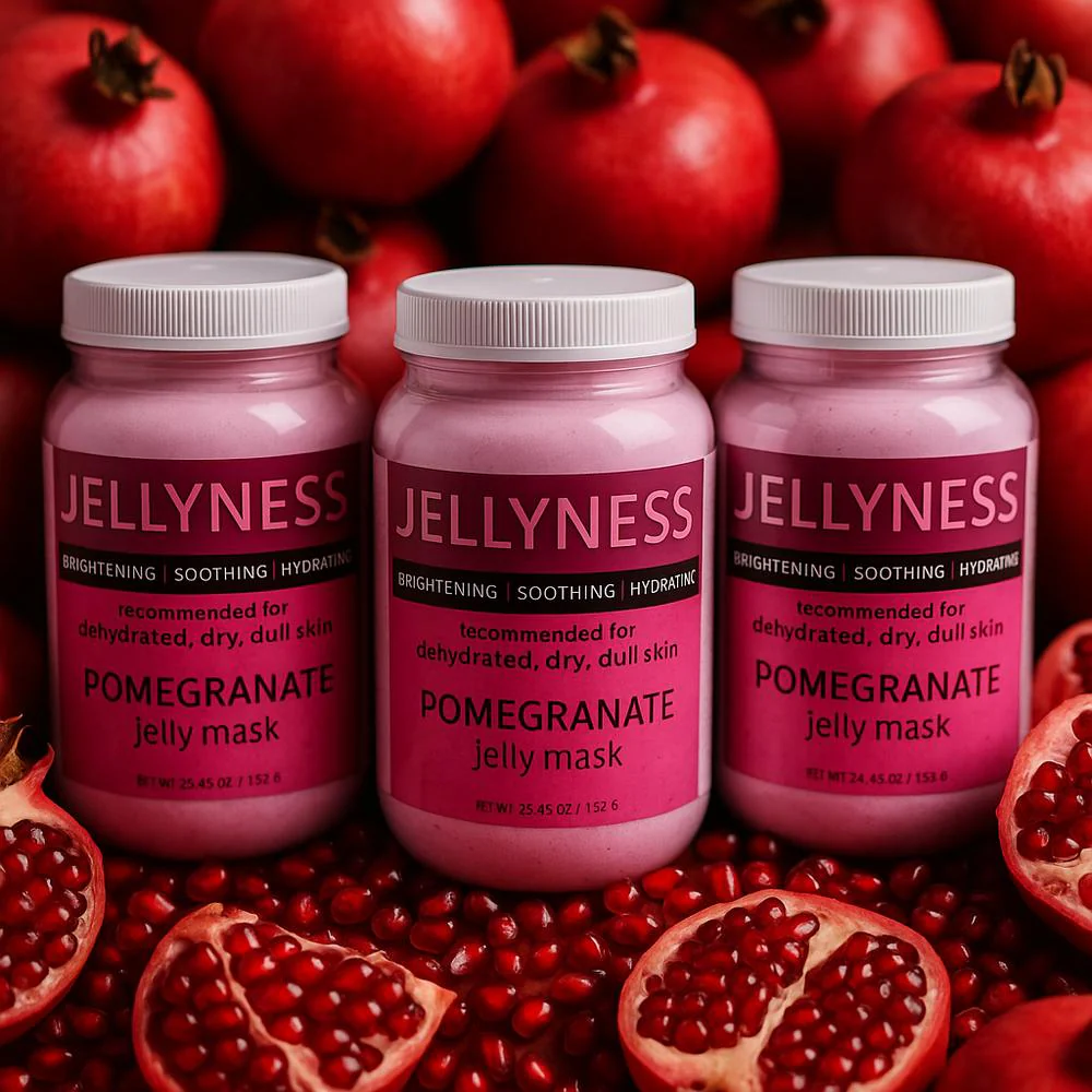 Jellyness Pomegranate Jelly Mask / 79.3 oz. Total = 26.45 oz. - 750 Grams Each X 3 Containers by Waxness