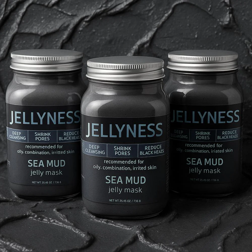 Jellyness Sea Mud Jelly Mask / 79.3 oz. Total = 26.45 oz. - 750 Grams Each X 3 Containers by Waxness