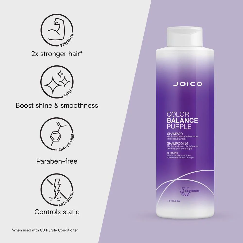 Color Balance Purple Shampoo / 33.8 fl. oz. - 1 Liter by Joico - Image 3