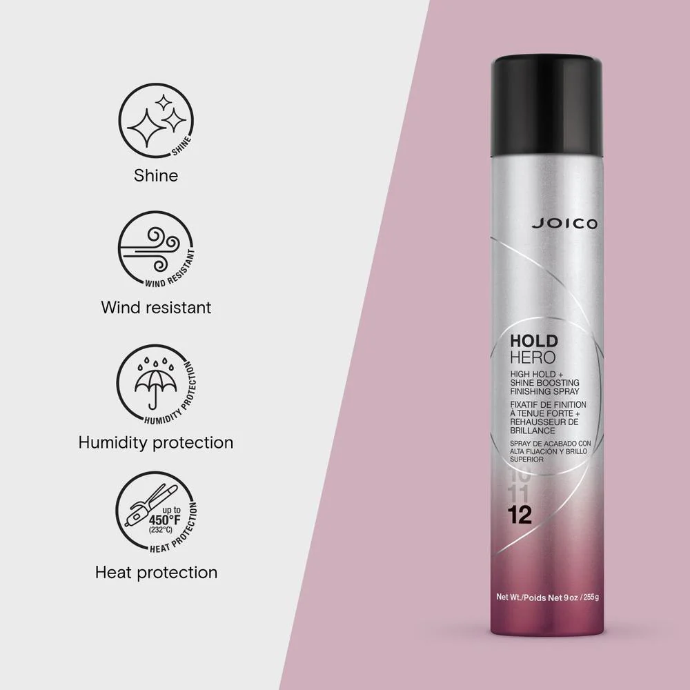 Joico Hold Hero High Hold + Shine Boosting Finishing Spray / 9 oz. - Image 2