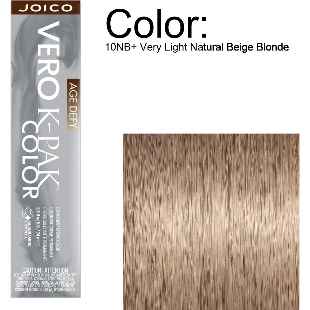 Joico Vero K-PAK Age Defy Permanent Creme Color - 10NB+ Very Light Natural Beige Blonde / 2.5 oz.