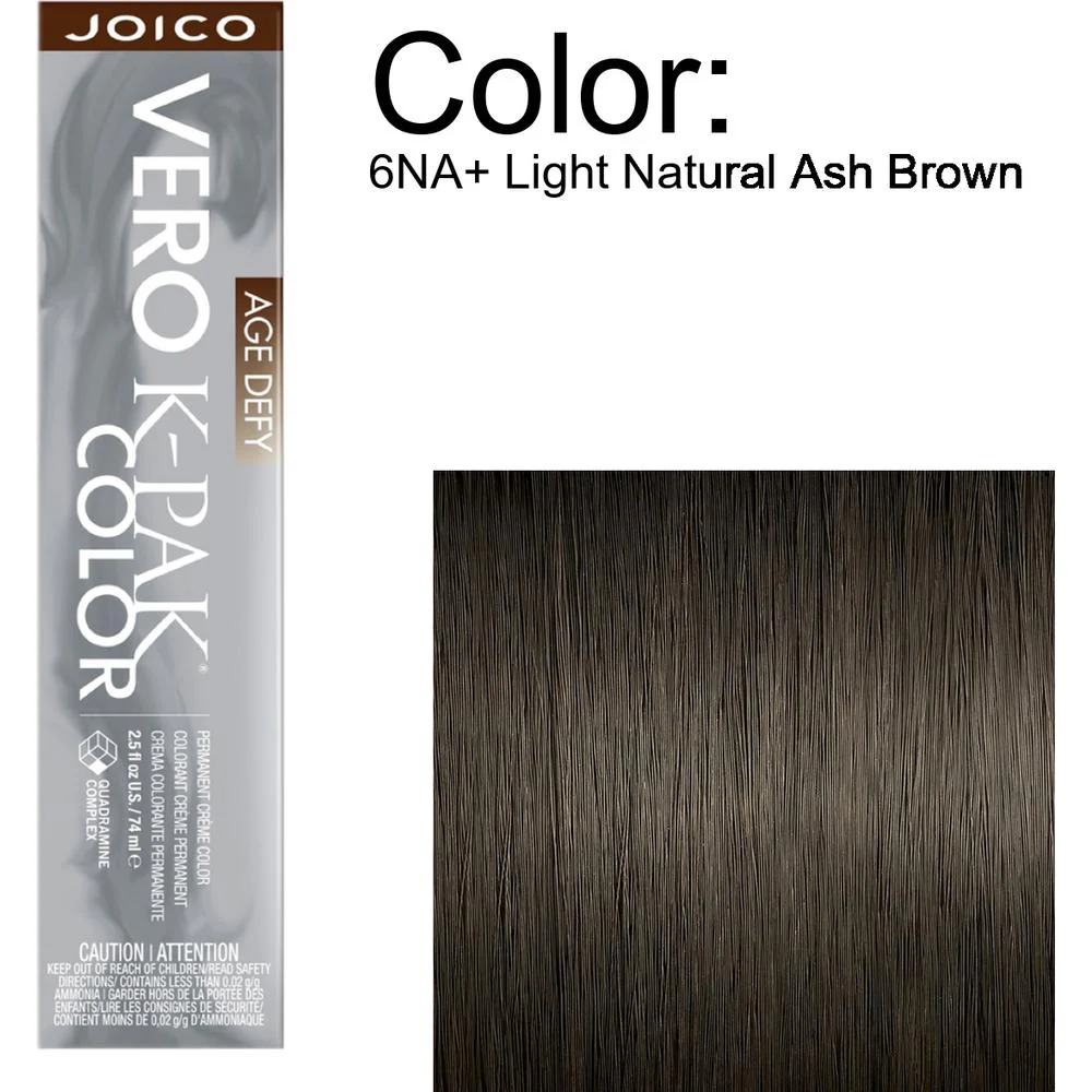 Joico Vero K-PAK Age Defy Permanent Creme Color - 6NA+ Light Natural Ash Brown / 2.5 oz.