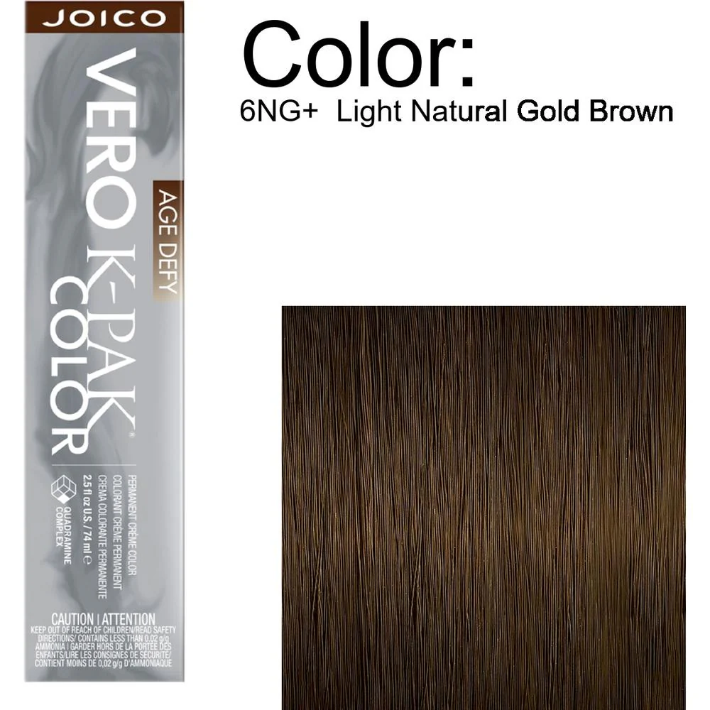 Joico Vero K-PAK Age Defy Permanent Creme Color - 6NG+ Light Natural Gold Brown / 2.5 oz.