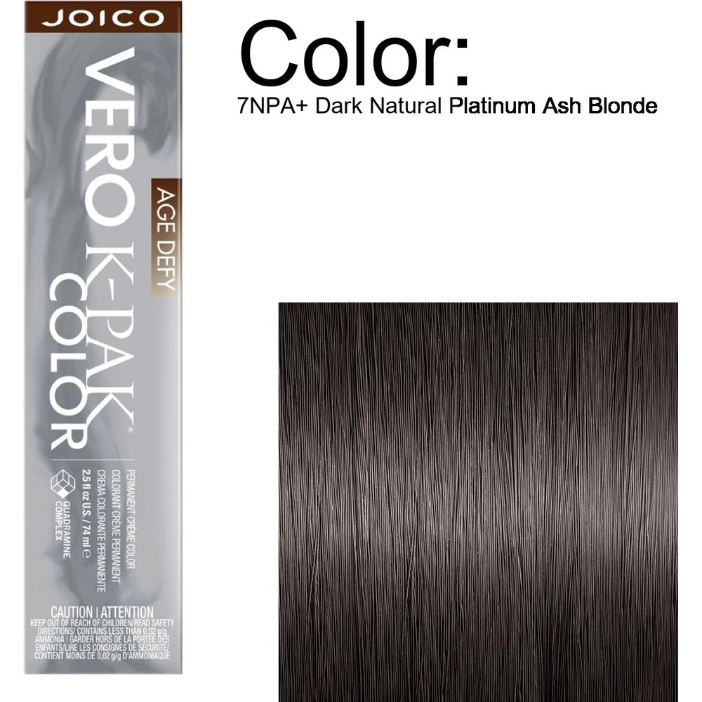 Joico Vero K-PAK Age Defy Permanent Creme Color - 7NPA+ Dark Natural Platinum Ash Blonde / 2.5 oz.