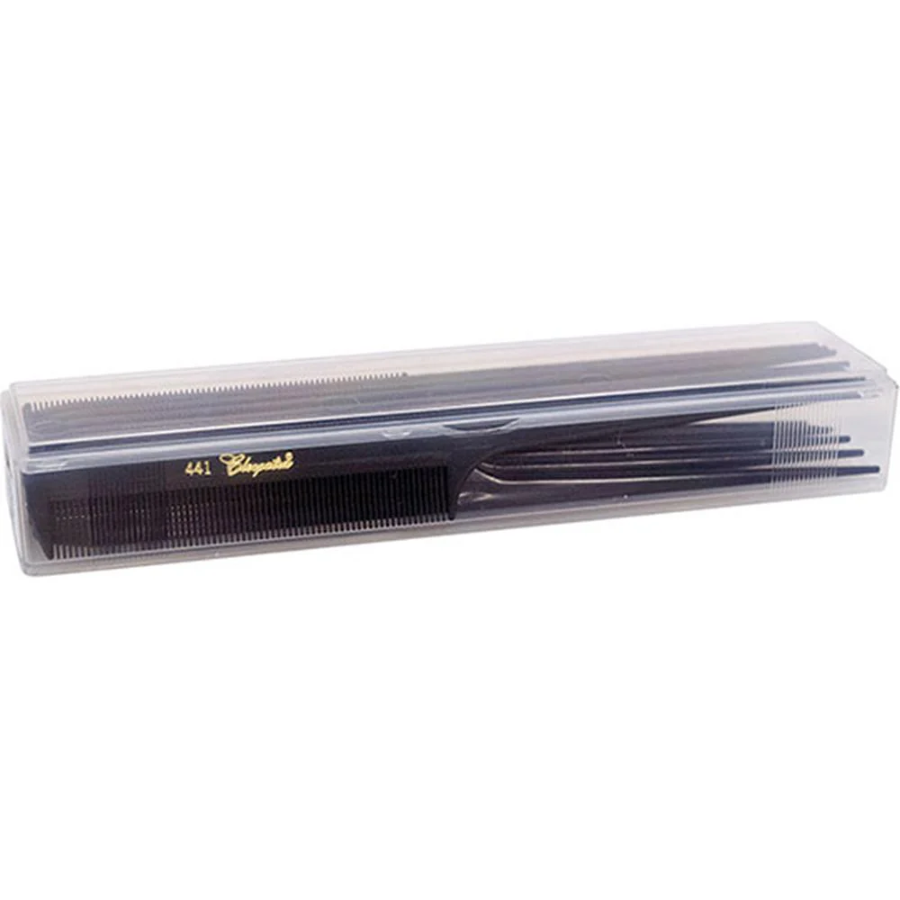 Krest Cleopatra #441 Rat-Tail Black Combs / 12 Pack - Image 2
