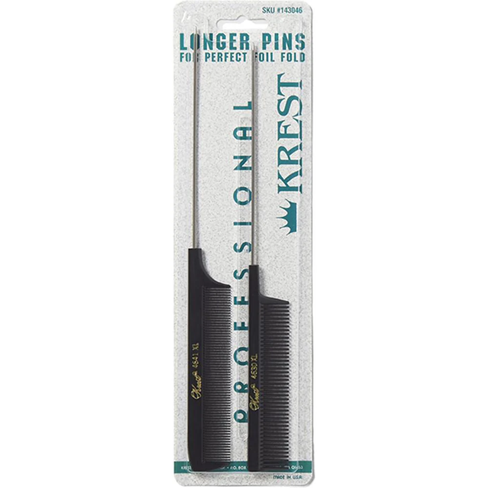 Krest Steel Pin Rat-Tail Combs / 2 Pack - Image 2