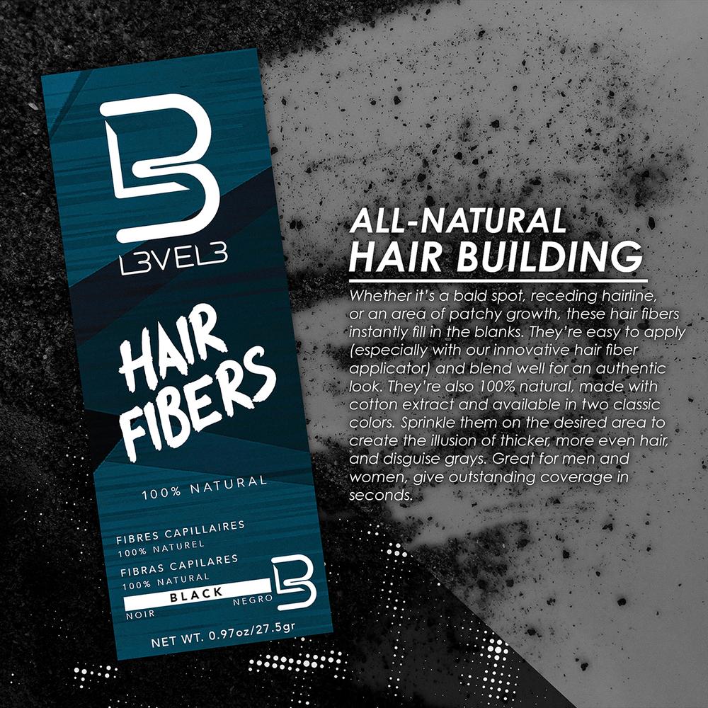 L3VEL3 Black Hair Fibers / .92 oz. - Image 3
