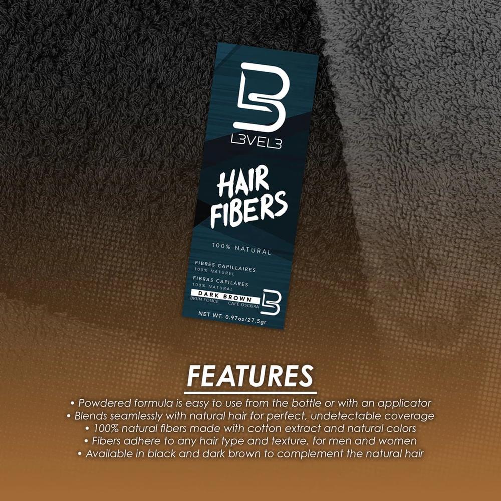 L3VEL3 Dark Brown Hair Fibers / .92 oz. - Image 2