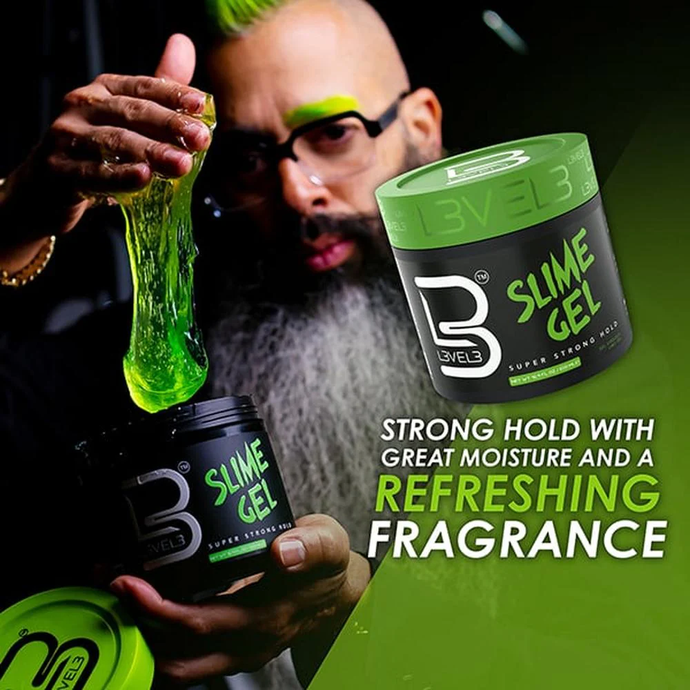 L3VEL3 Slime Hair Gel Super Strong / 8.45 oz. - 250 mL. - Image 3
