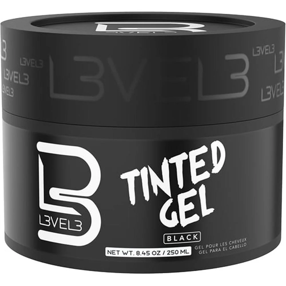 L3VEL3 Tinted Hair Gel - Black Color / 8.45 oz. - 250 mL.