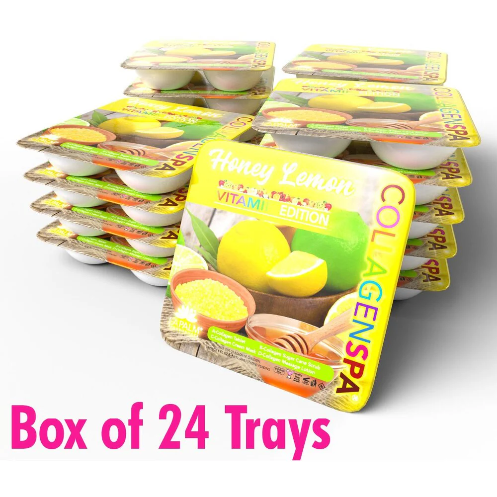 La Palm Collagen Spa 4 Step Pedi Tray - Honey Lemon Lime / 24 Trays per Box