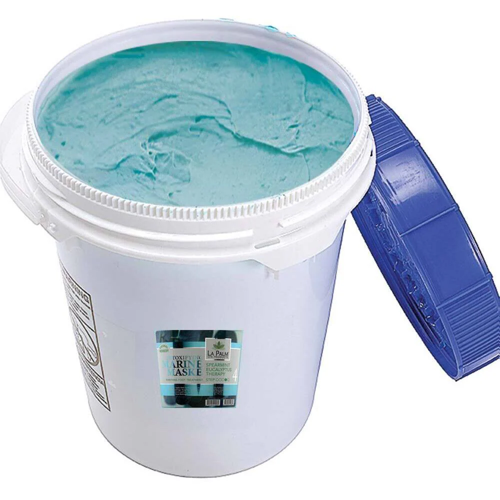 La Palm Organic Healing Therapy Marine Maske - Detoxifying, Purifying Foot Treatment with Aloe Vera & Vitamin E - SPEARMENT EUCALYPTUS - STEP 4 - Bulk Size / 5 Gallons - 18.95 Liters - Image 2