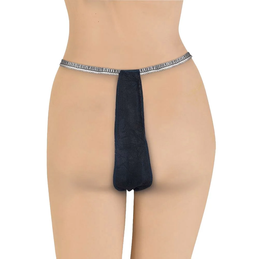 Ladies G-String Disposable Panties - BLACK - One Size Fits Most / 12 per Pack X 30 Packs = 360 Disposable Panties - Image 4
