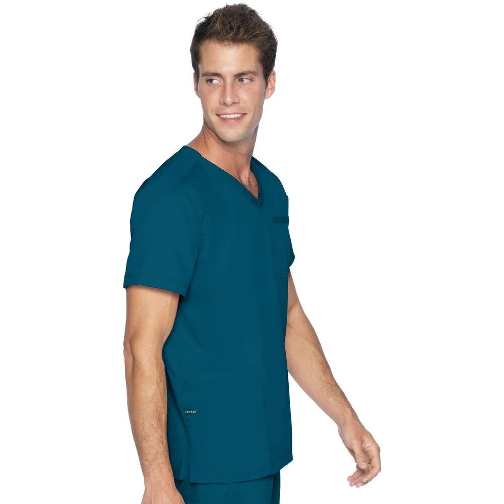 Landau Proflex Men's 4-Pocket V-Neck Top - CARIBBEAN / Sizes S - 5XL - Image 4
