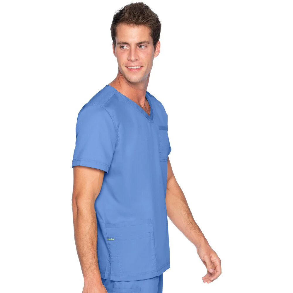 Landau Proflex Men's 4-Pocket V-Neck Top - CEIL / Sizes S - 5XL - Image 4