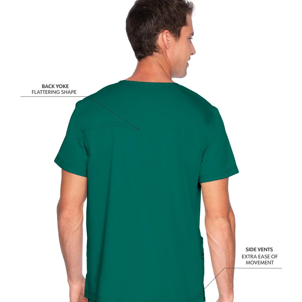 Landau Proflex Men's 4-Pocket V-Neck Top - HUNTER / Sizes S - 5XL - Image 3