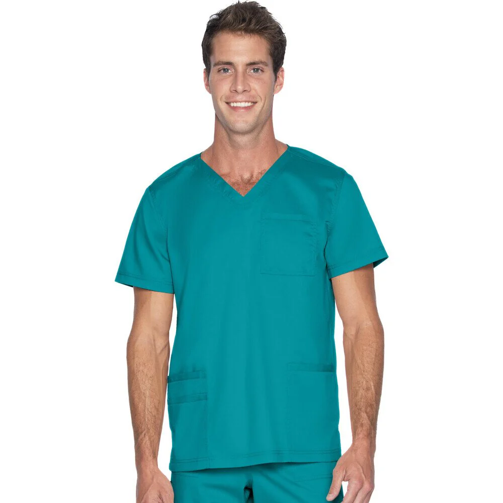 Landau Proflex Men's 4-Pocket V-Neck Top - TEAL / Sizes S - 5XL