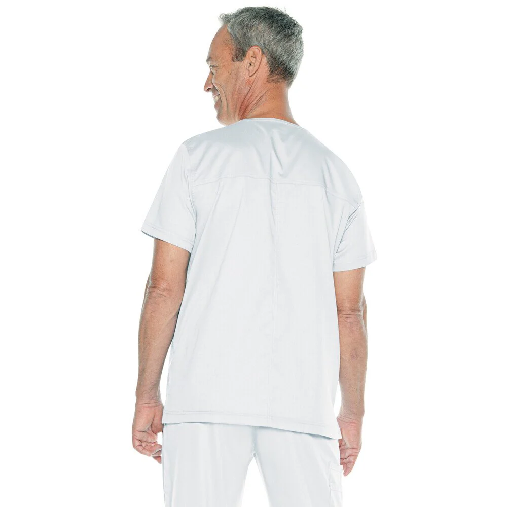 Landau Proflex Men's 4-Pocket V-Neck Top - WHITE / Sizes S - 5XL - Image 3
