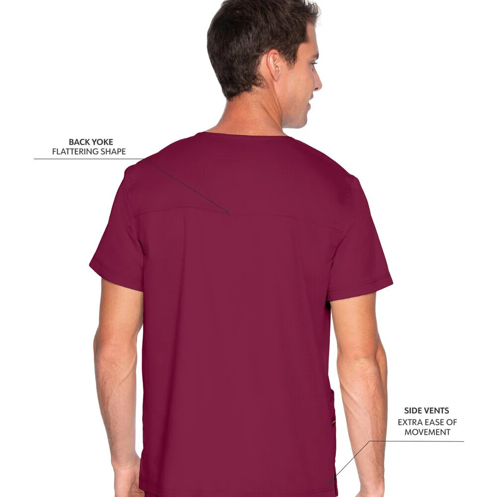 Landau Proflex Men's 4-Pocket V-Neck Top - WINE / Sizes S - 5XL - Image 3