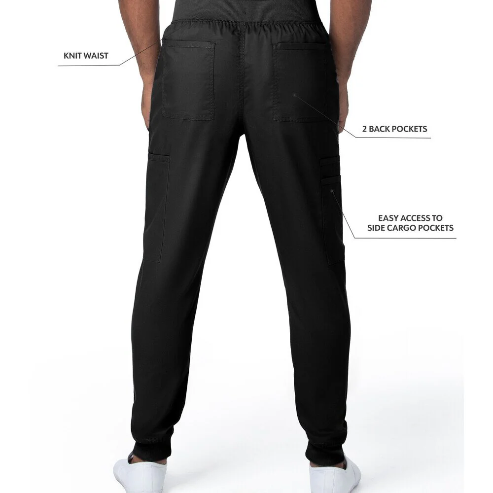 Landau Proflex Men's Banded-Bottom Jogger Pants with Elastic Waistband + 7 Pockets - BLACK / Sizes S - 3XL - Image 3