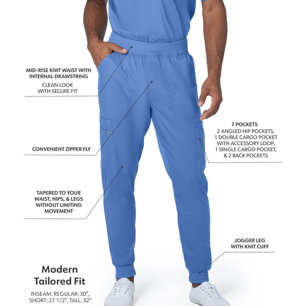 Landau Proflex Men's Banded-Bottom Jogger Pants with Elastic Waistband + 7 Pockets - CEIL / Sizes S - 3XL - Image 2
