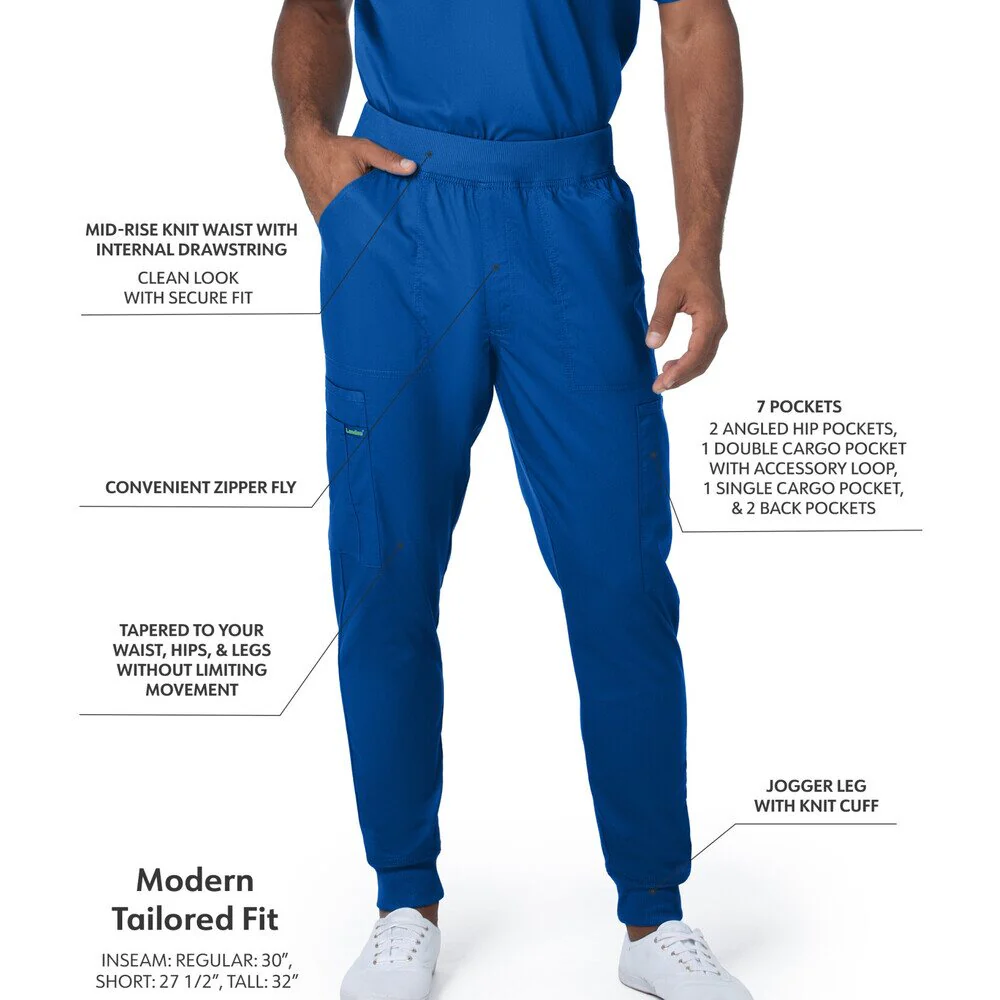 Landau Proflex Men's Banded-Bottom Jogger Pants with Elastic Waistband + 7 Pockets - GALAXY / Sizes S - 3XL - Image 2