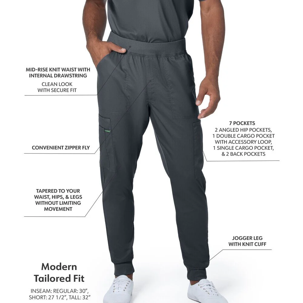 Landau Proflex Men's Banded-Bottom Jogger Pants with Elastic Waistband + 7 Pockets - GRAPHITE / Sizes S - 3XL - Image 2
