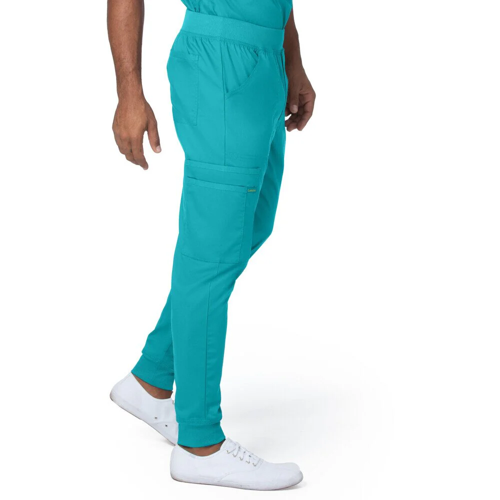 Landau Proflex Men's Banded-Bottom Jogger Pants with Elastic Waistband + 7 Pockets - TEAL / Sizes S - 3XL - Image 4