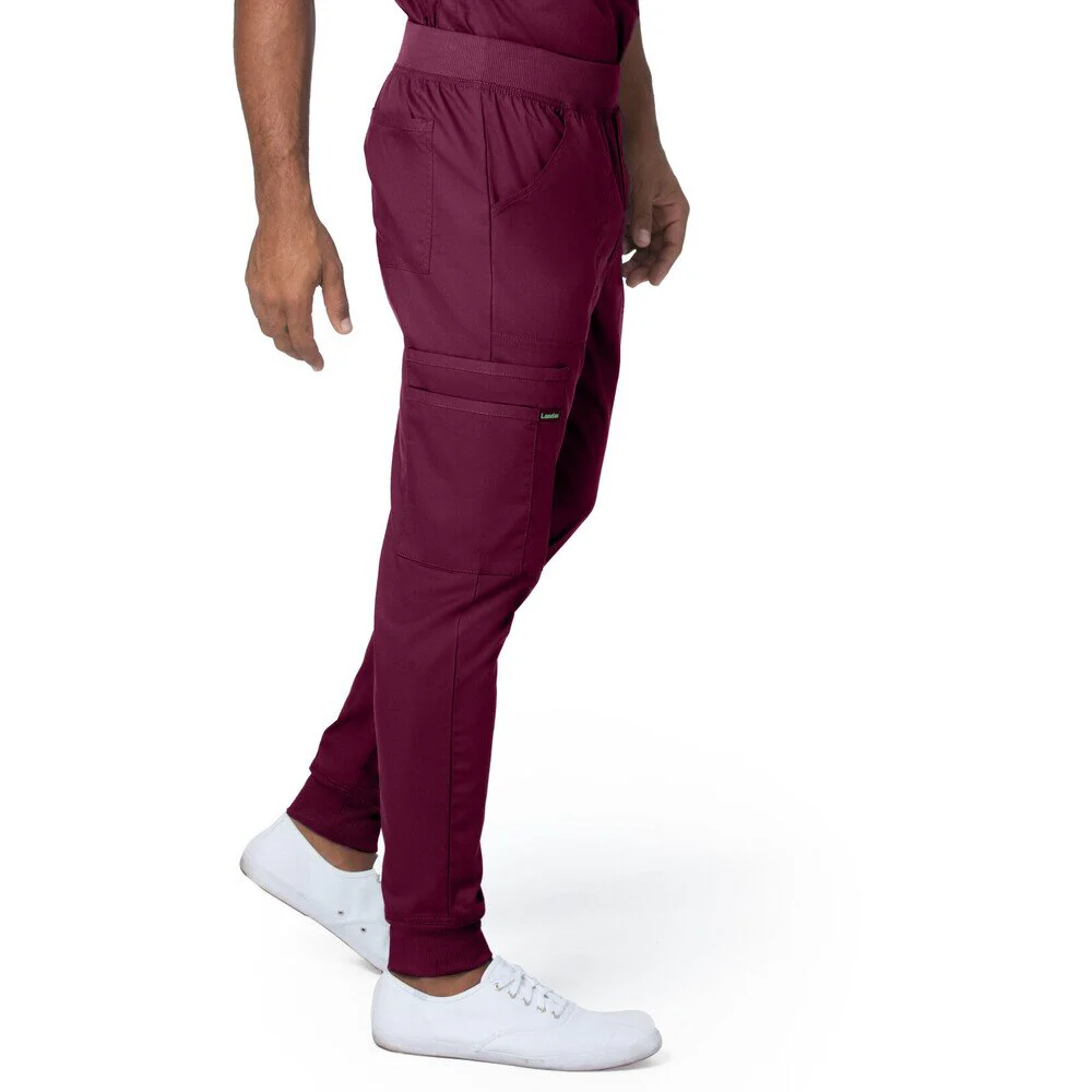 Landau Proflex Men's Banded-Bottom Jogger Pants with Elastic Waistband + 7 Pockets - WINE / Sizes S - 3XL - Image 4