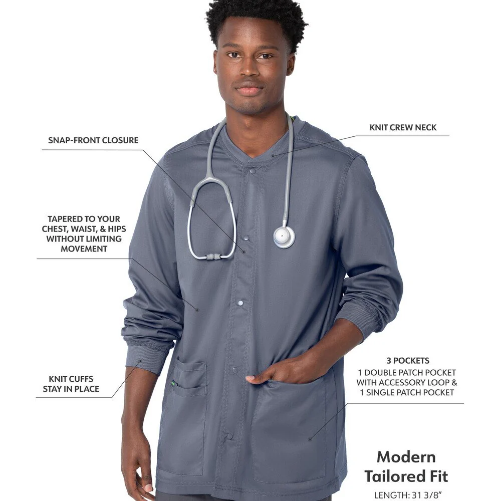 Landau Proflex Men's Warm-Up Jacket - STEEL / Sizes S - 5XL - Image 2