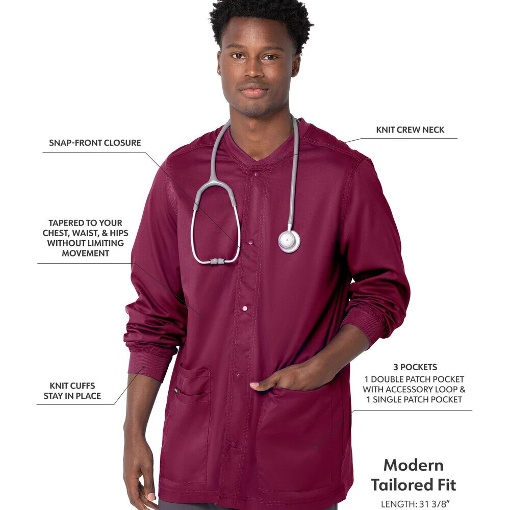 Landau Proflex Men's Warm-Up Jacket - WINE / Sizes S - 5XL - Image 2