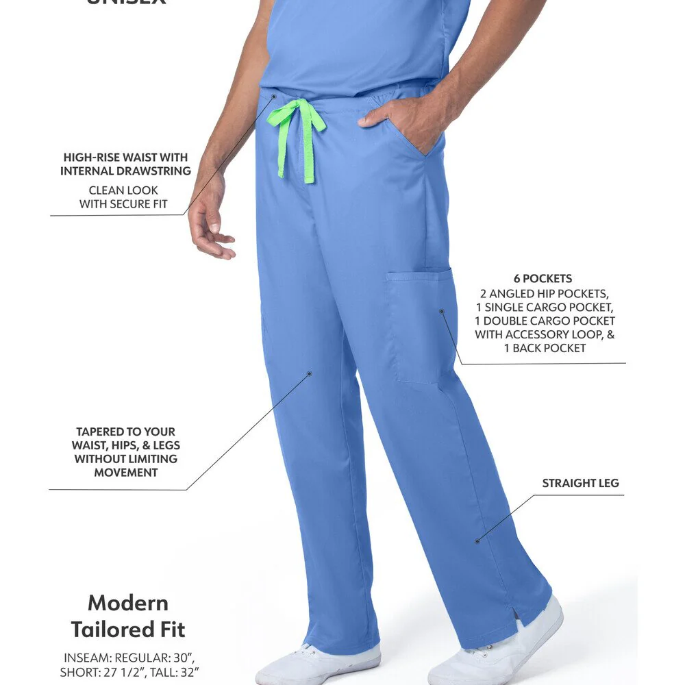 Landau Proflex Unisex Straight-Leg Cargo Scrub Pants - CEIL / Sizes XS - 5XL - Image 2
