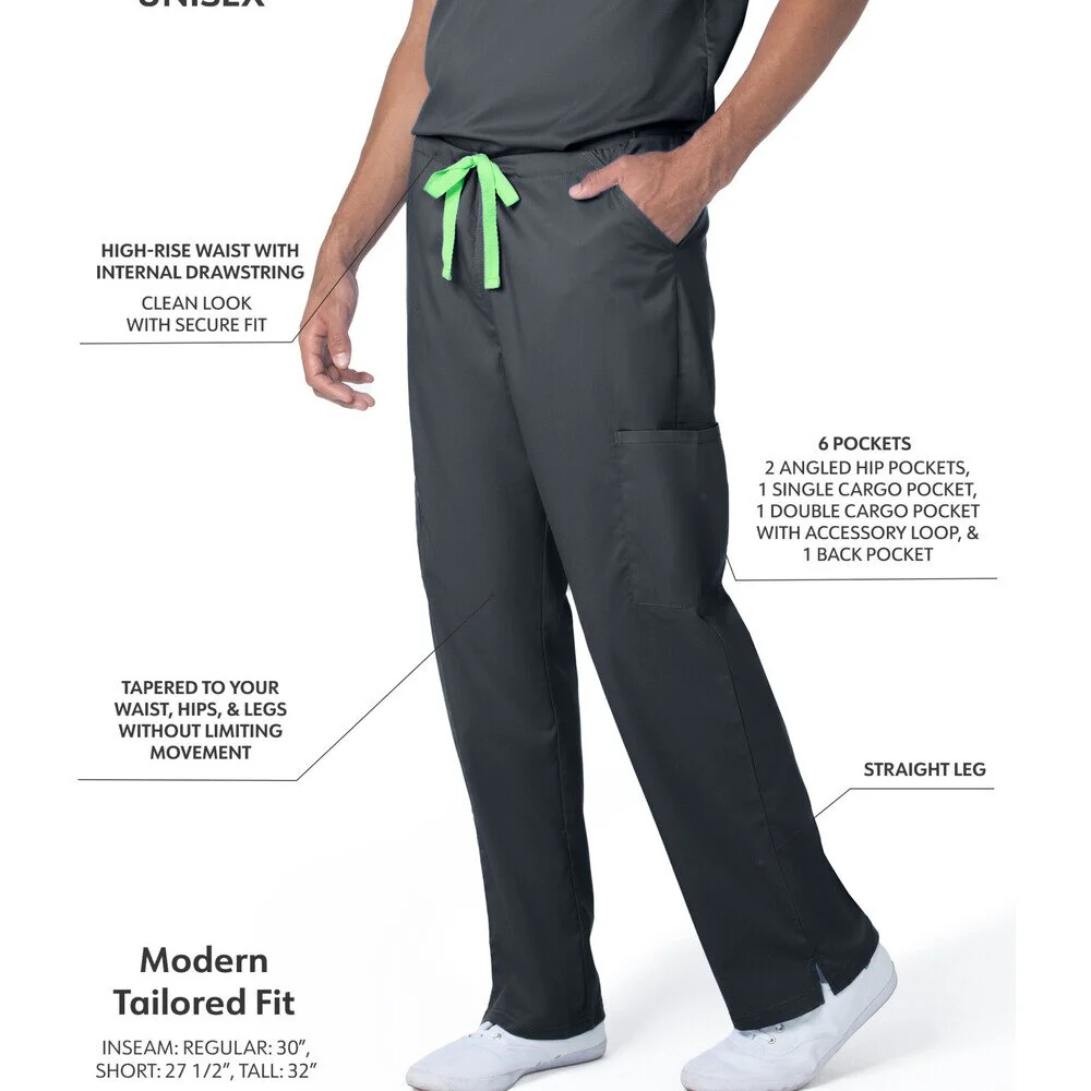 Landau Proflex Unisex Straight-Leg Cargo Scrub Pants - GRAPHITE / Sizes XS - 5XL - Image 2