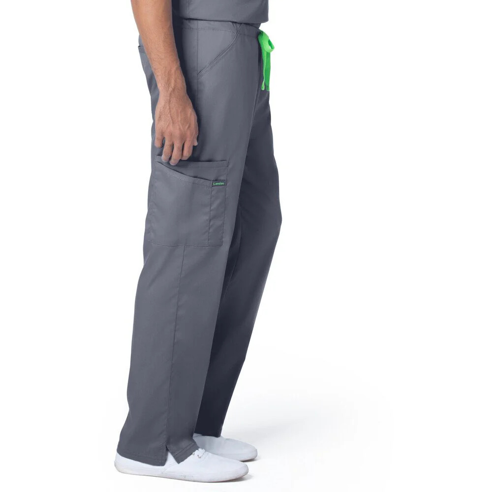 Landau Proflex Unisex Straight-Leg Cargo Scrub Pants - STEEL / Sizes XS - 5XL - Image 4