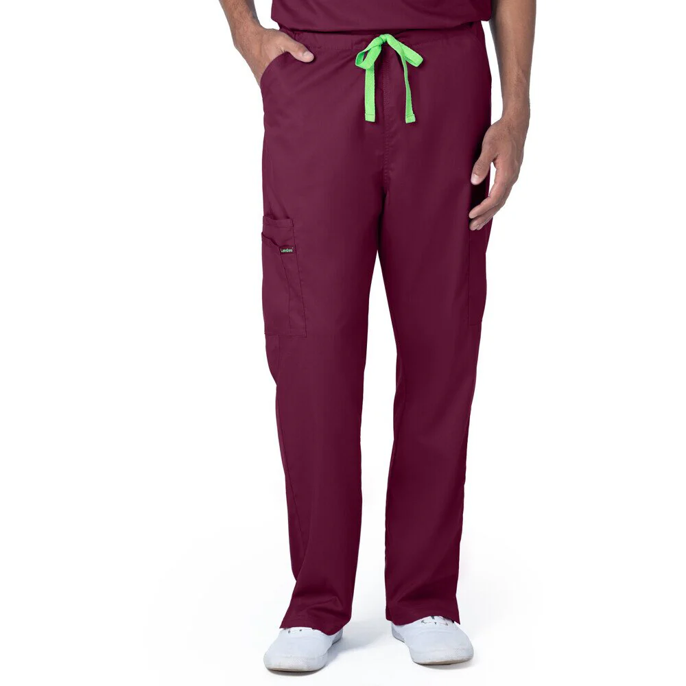 Landau Proflex Unisex Straight-Leg Cargo Scrub Pants - WINE / Sizes XS - 5XL