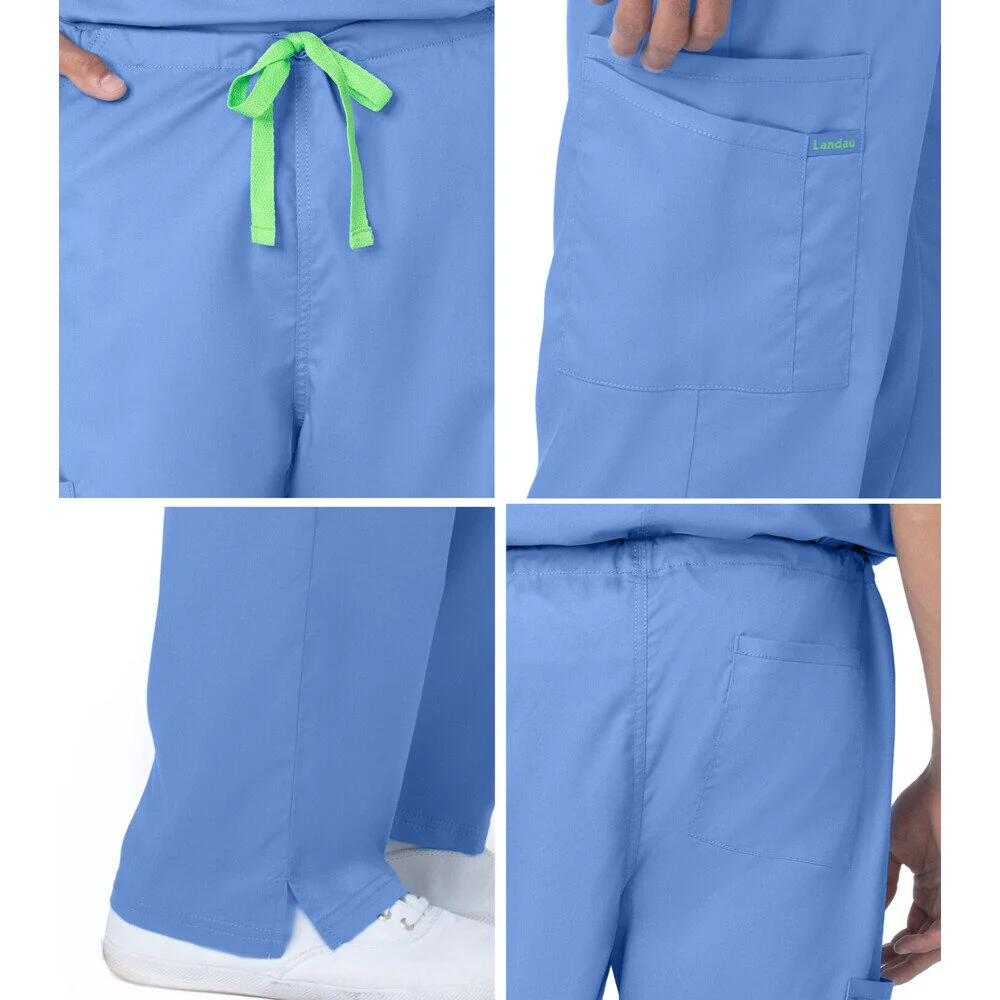 Landau Proflex Unisex Straight-Leg Cargo Scrub Pants - WINE / Sizes XS - 5XL - Image 5