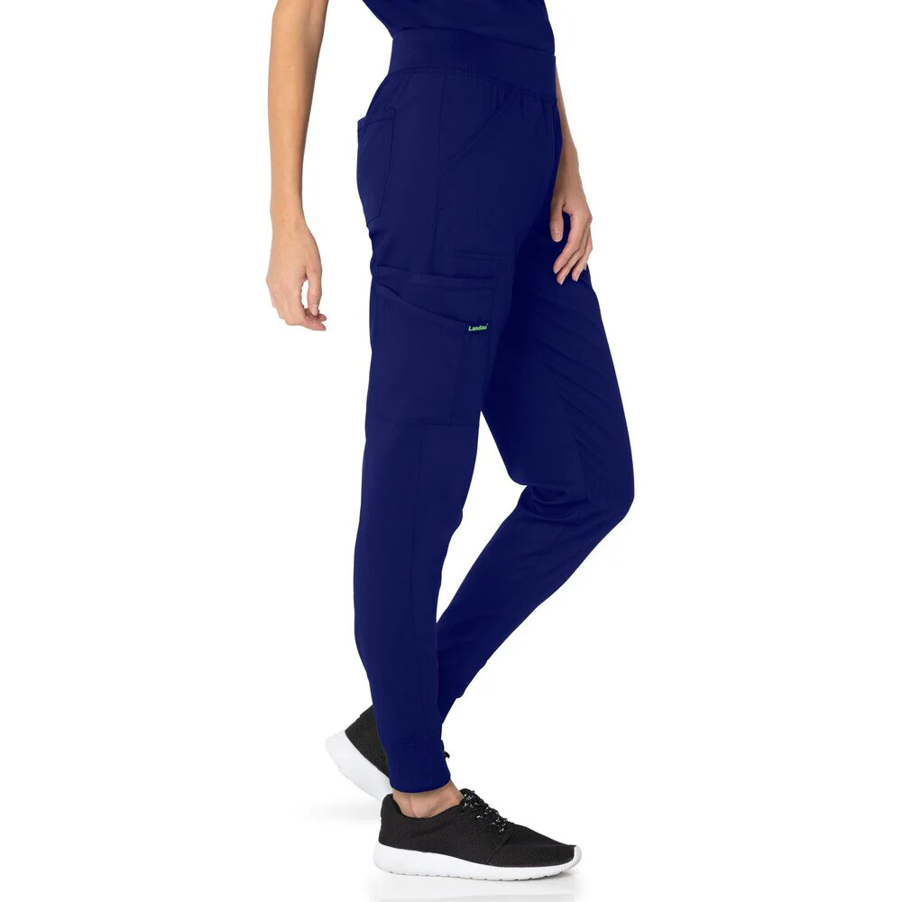 Landau Proflex Women's Banded-Bottom Jogger Pants with Elastic Waistband + 7 Pockets - TRUE NAVY / Sizes XS - 5XL - Image 4