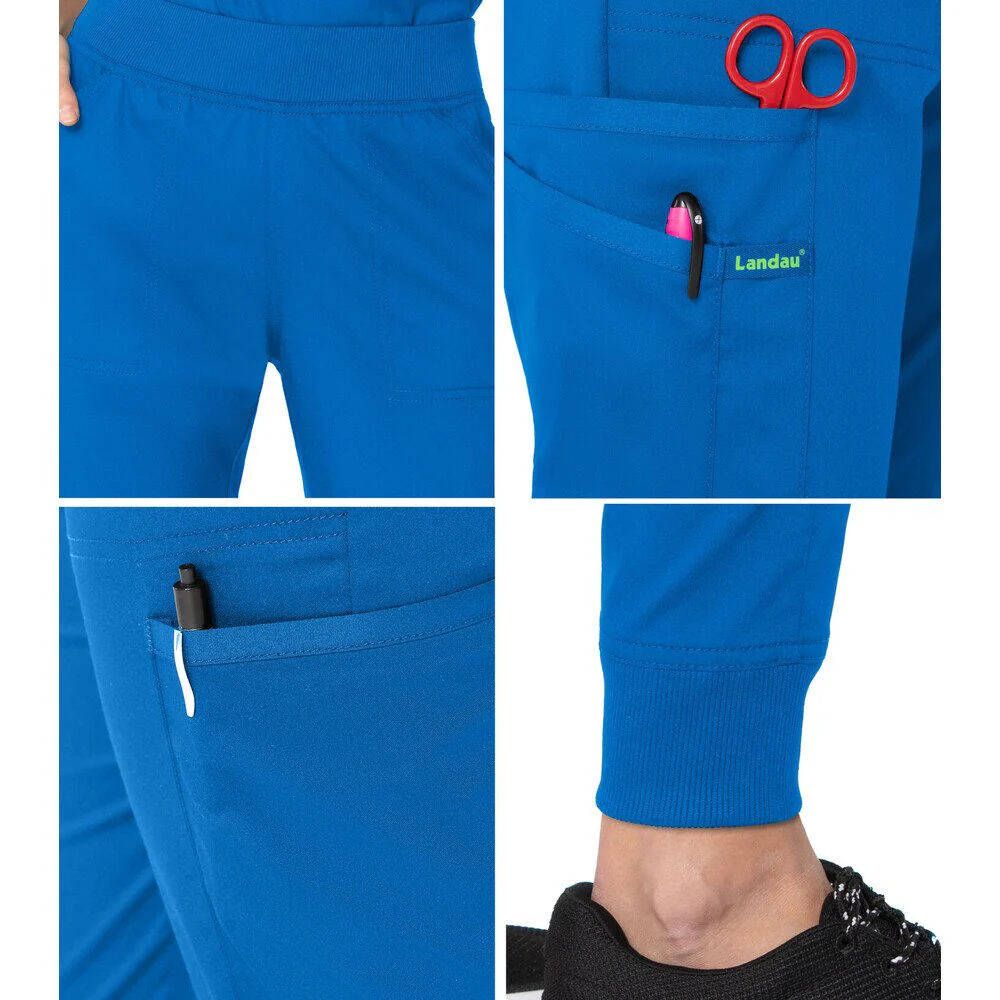 Landau Proflex Women's Banded-Bottom Jogger Pants with Elastic Waistband + 7 Pockets - TRUE NAVY / Sizes XS - 5XL - Image 5
